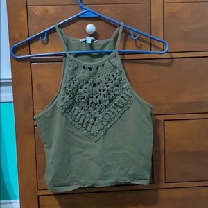 Charlotte Russe Army Green crop top